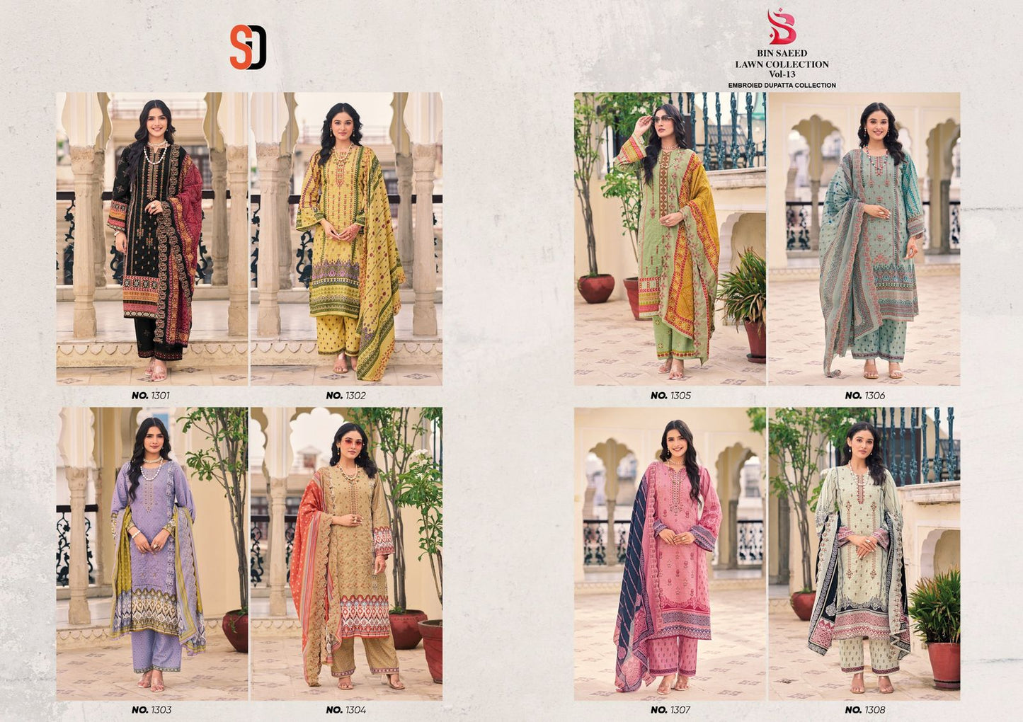 Bin Saeed Vol 13 Lawn Collection Eid Special Shraddha Designer Cotton Karachi Salwar Suits Supplier Gujarat