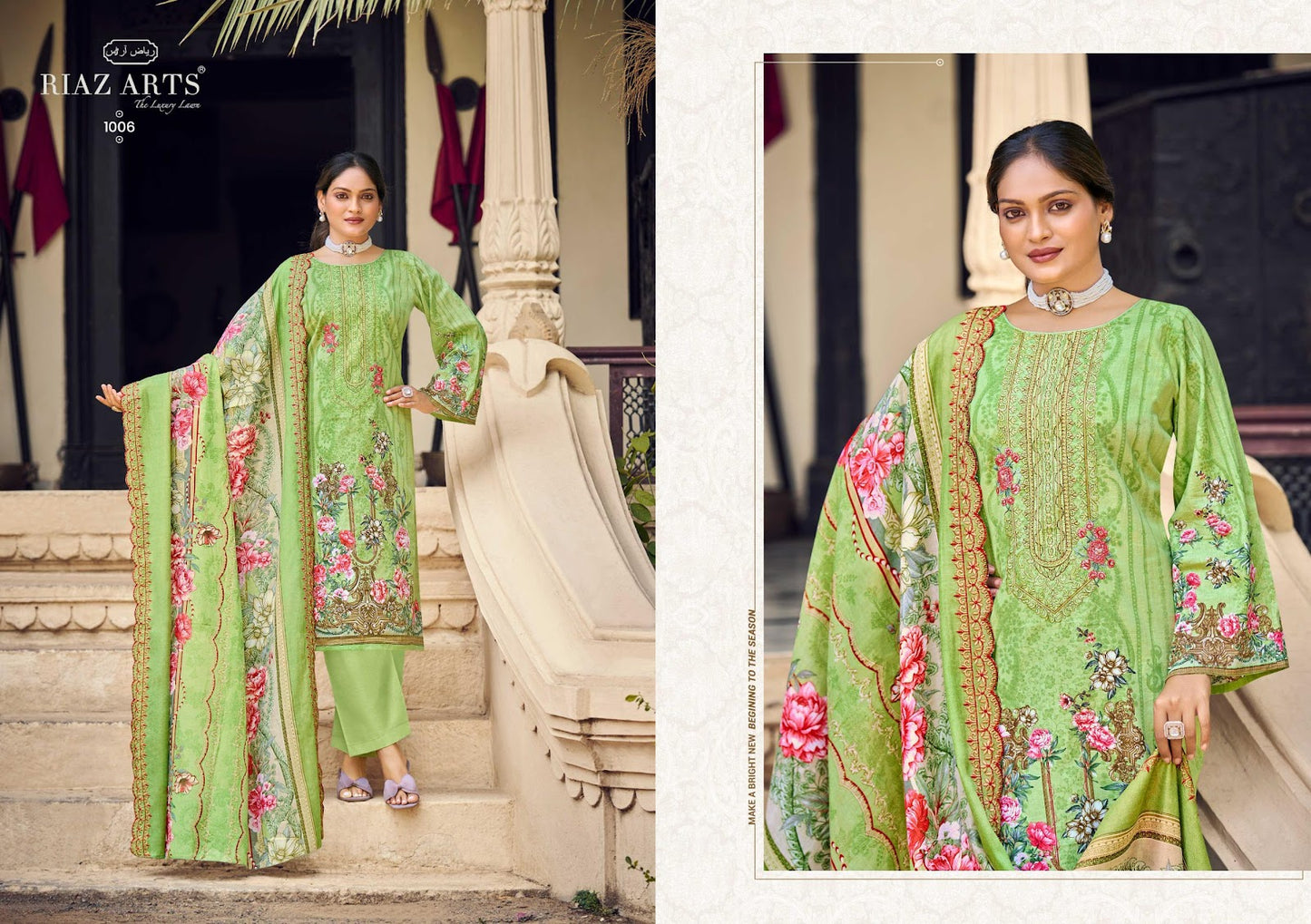 Bin Saeed Vol 15 Riaz Art Cotton Cambric Karachi Salwar Suits Wholesale