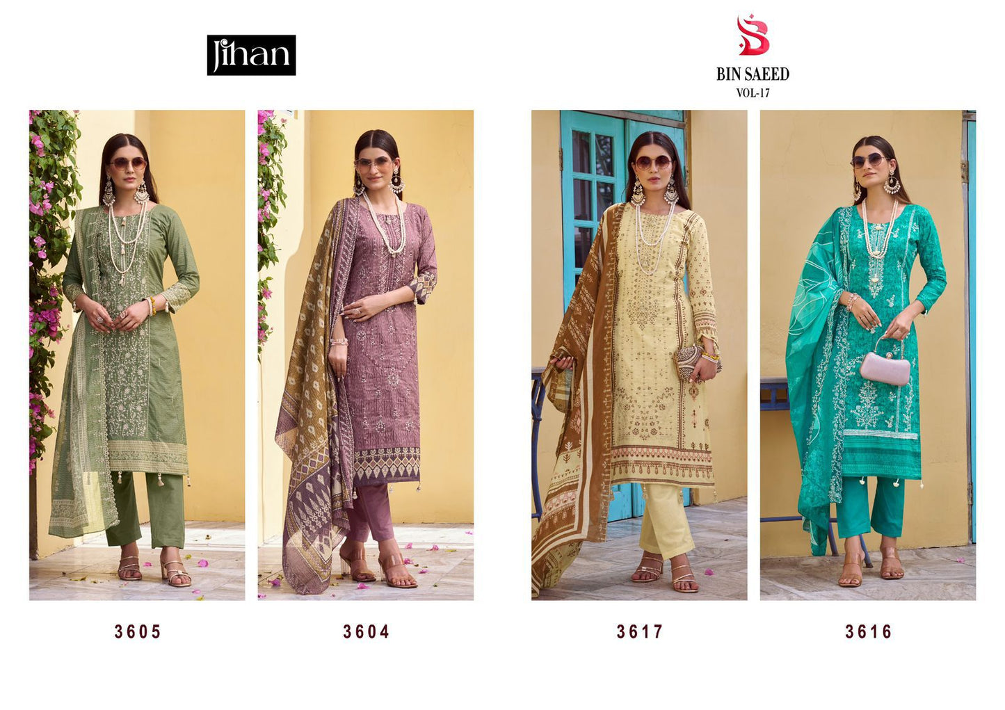 Bin Saeed Vol 17 Jihan Lawn Karachi Salwar Suits Wholesale