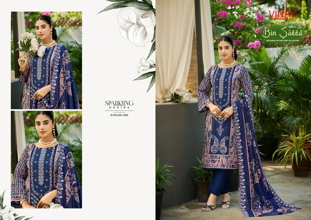 Bin Saeed Vol 2 Vinay Cambric Cotton Karachi Salwar Suits Exporter