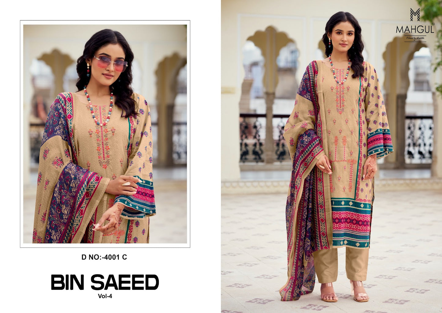 Bin Saeed Vol 4 Mahgul Lawn Cotton Karachi Salwar Suits Manufacturer