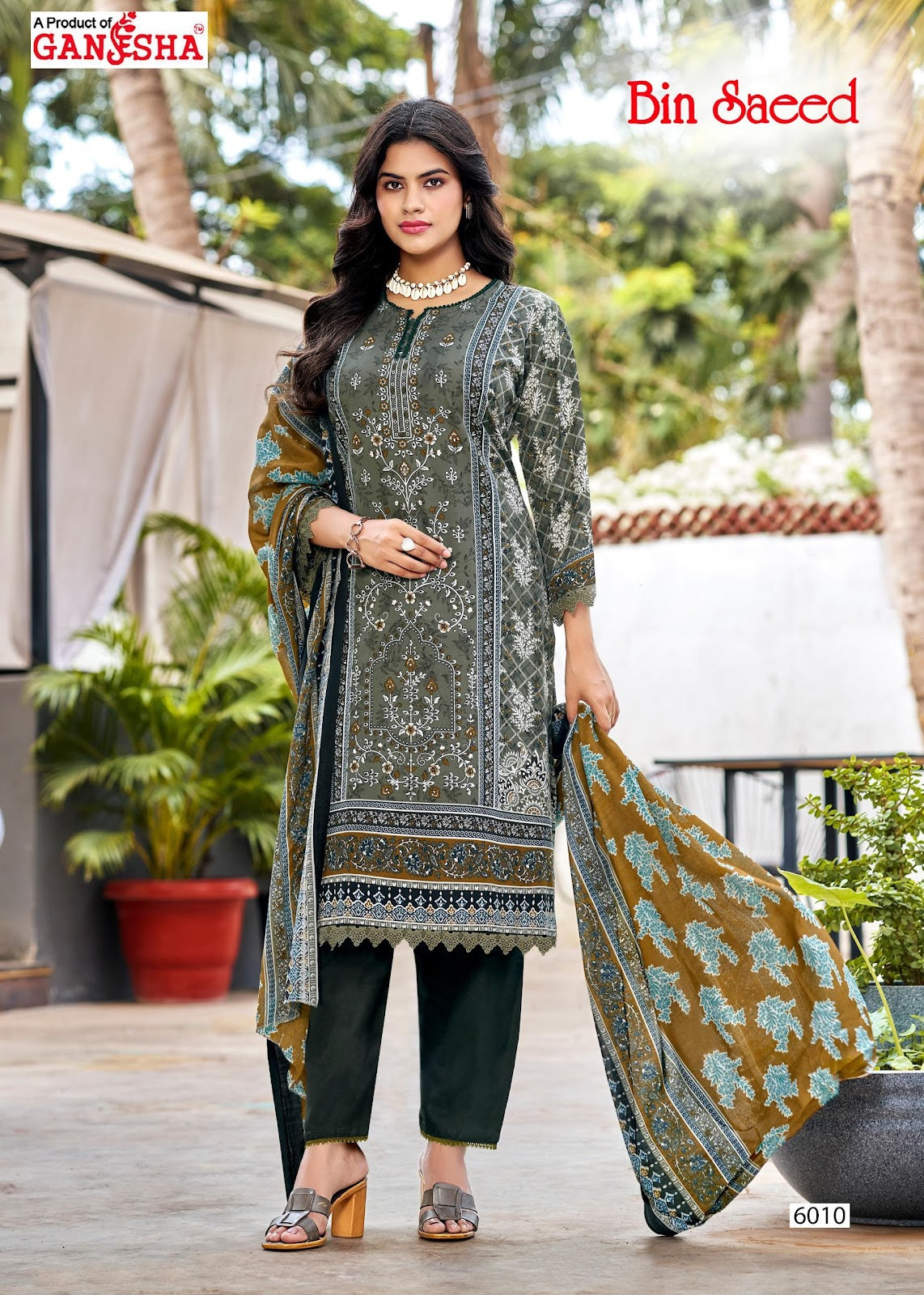 Bin Saeed Vol 6 Ganesha Mix Cotton Karachi Salwar Suits Exporter India