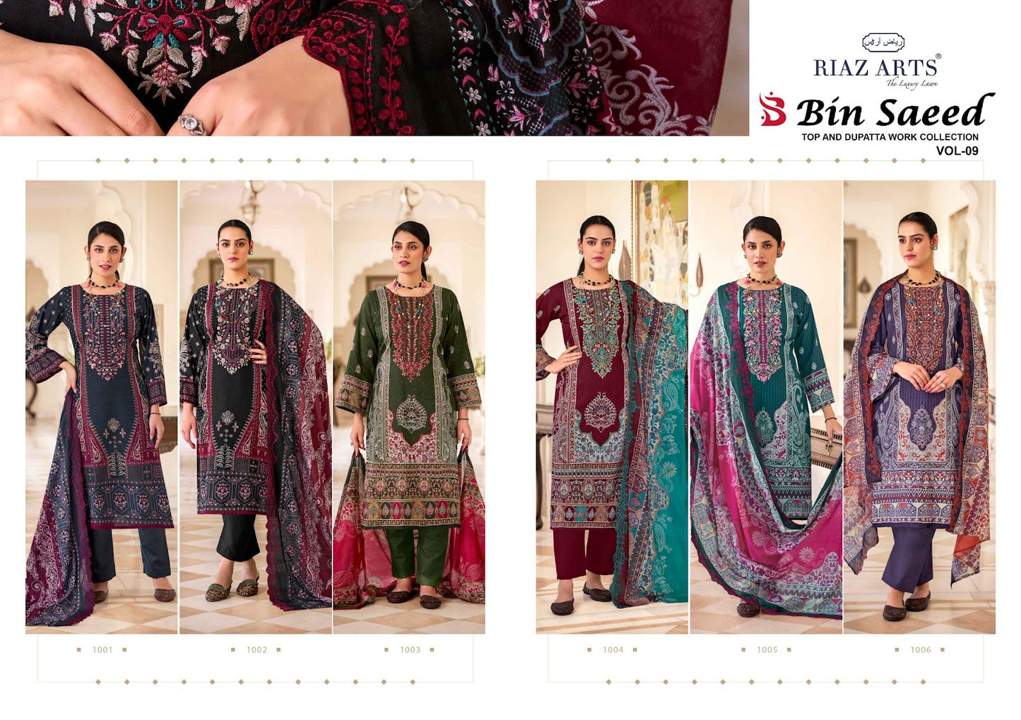 Bin Saeed Vol 9 Riaz Art Cotton Karachi Salwar Suits Wholesaler Ahmedabad