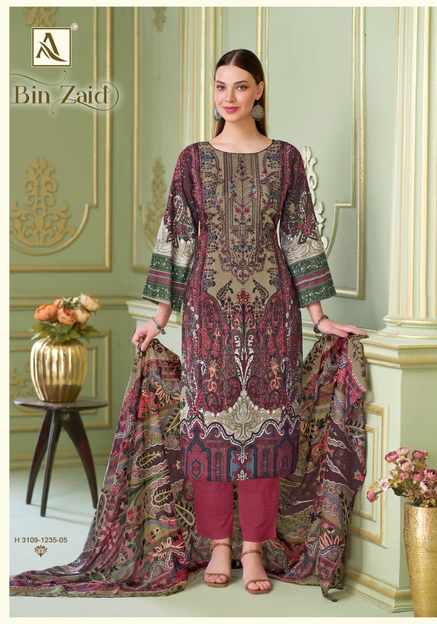 Bin Zaid Alok Cambric Cotton Karachi Salwar Suits Manufacturer Gujarat