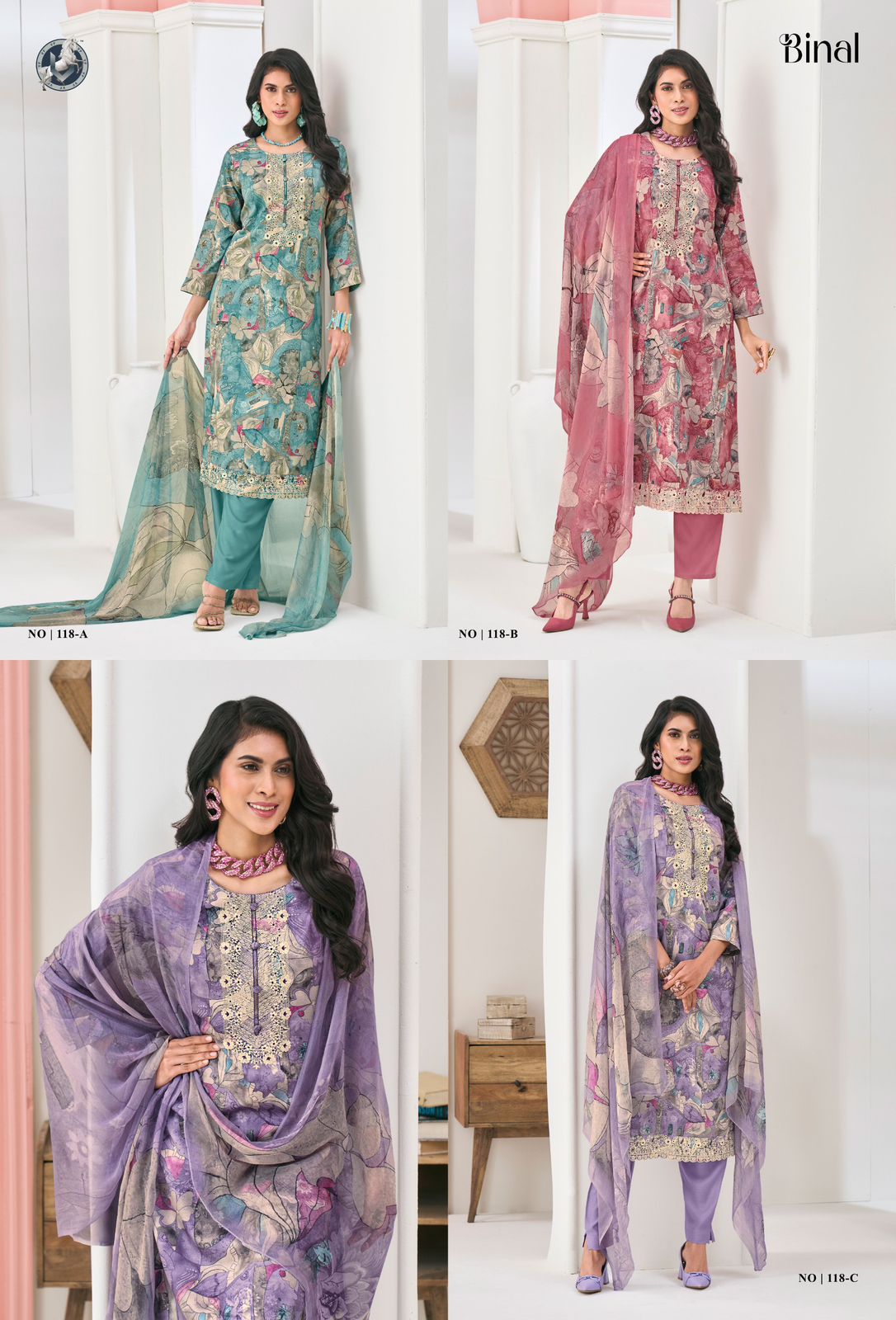 Binal Vivek Satin Pant Style Suits Exporter Gujarat