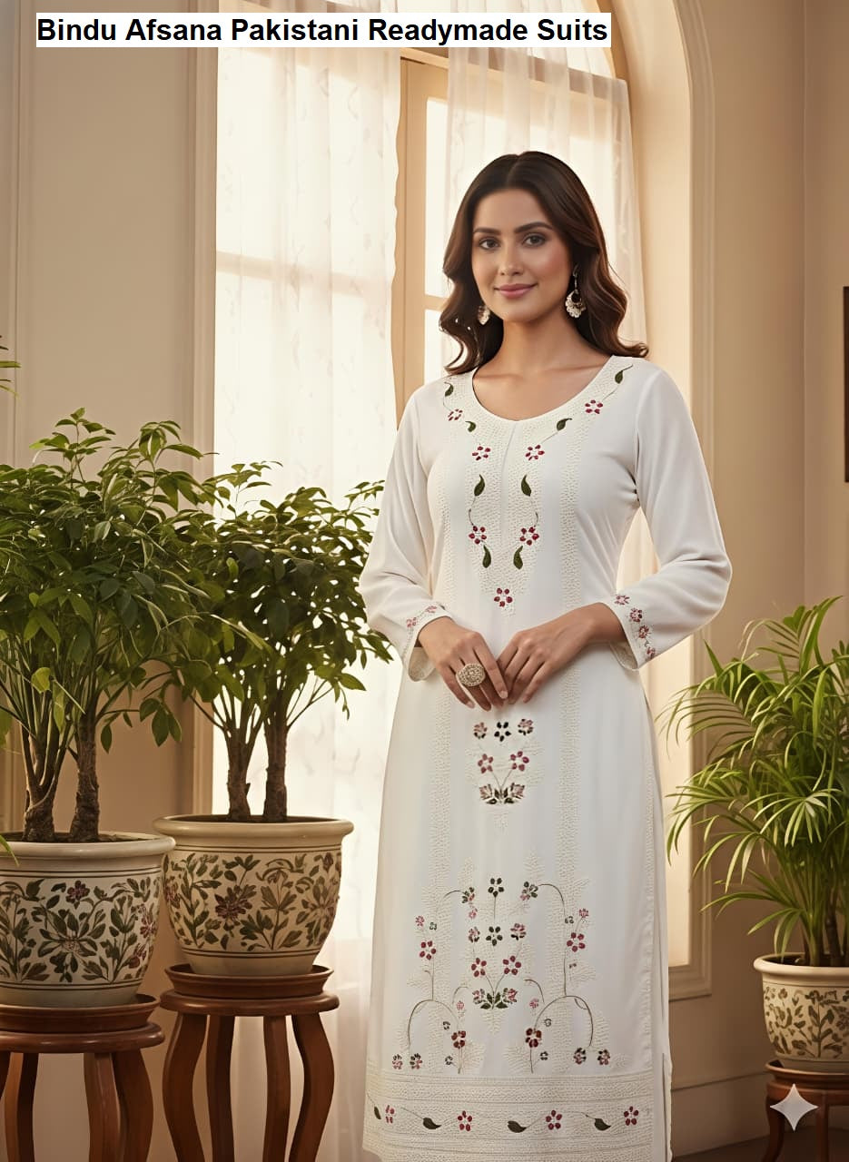 Bindu Afsana Viscose Reyon Pakistani Readymade Suits Supplier Gujarat