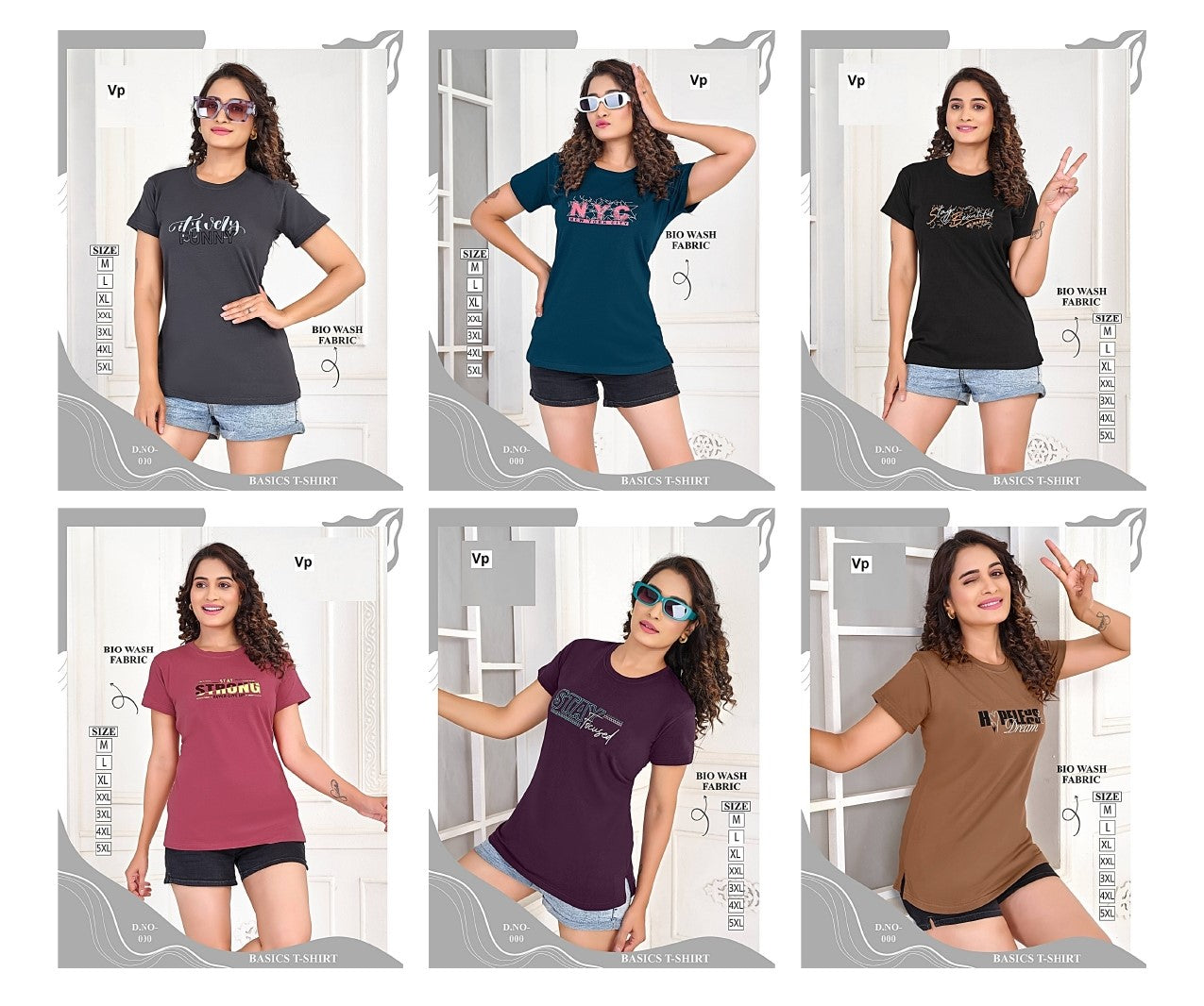 Biowash 0207 Vp Cotton Women Tshirt Wholesaler
