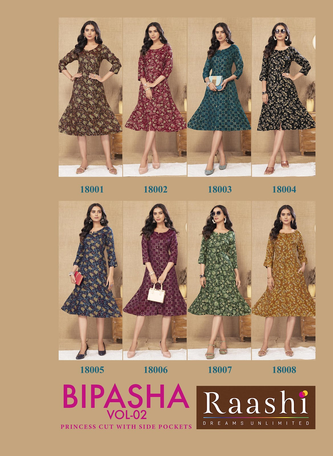 Bipasha Vol 2 Raashi Capsule Print A-Line Kurti