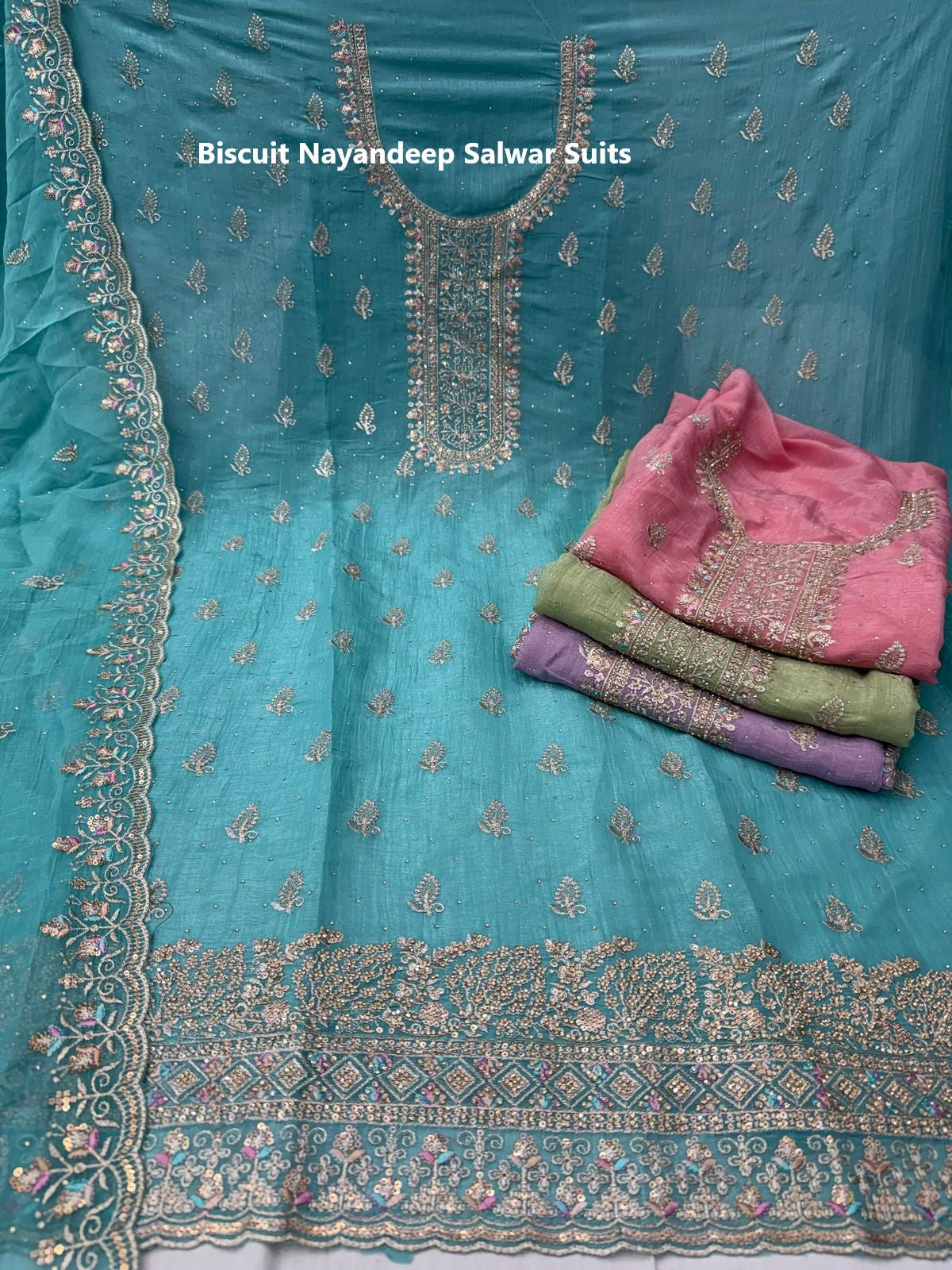 Biscuit Nayandeep Silk Salwar Suits Wholesale
