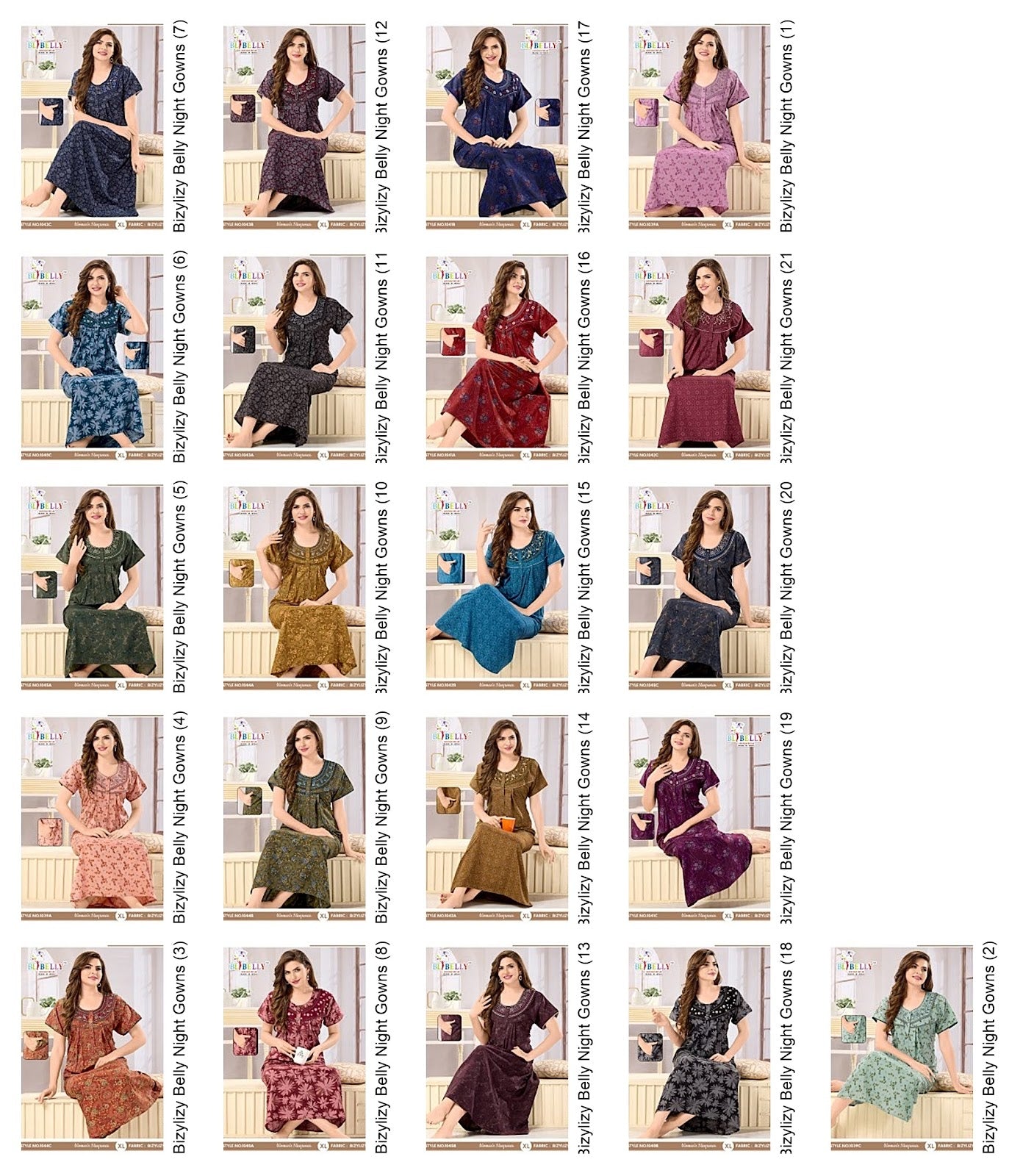 Bizylizy Belly Night Gowns Wholesaler India