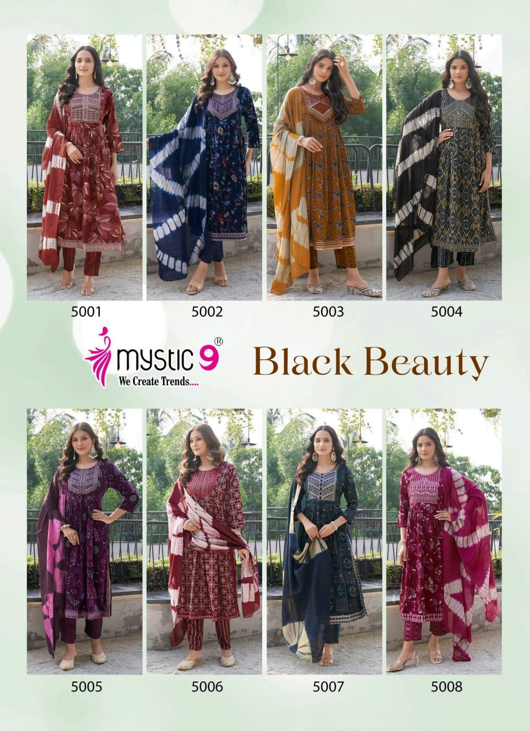 Black Beauty Vol 5 Mystic 9 Rayon Readymade Pant Style Suits Supplier Gujarat