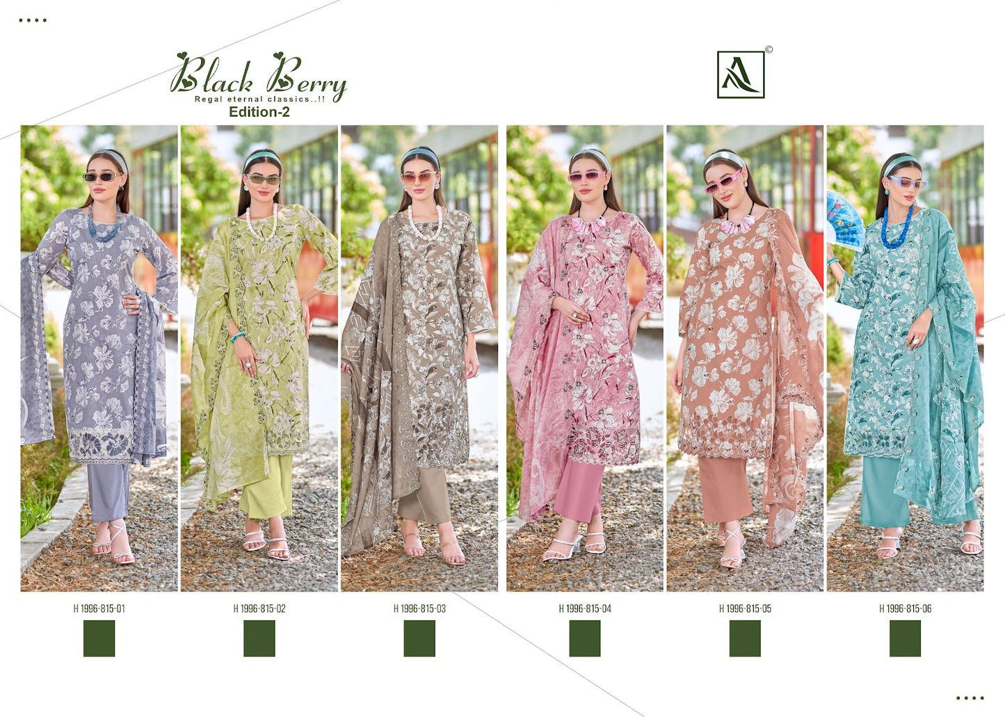 Black Berry Edition 2 Alok Cambric Cotton Karachi Salwar Suits Supplier