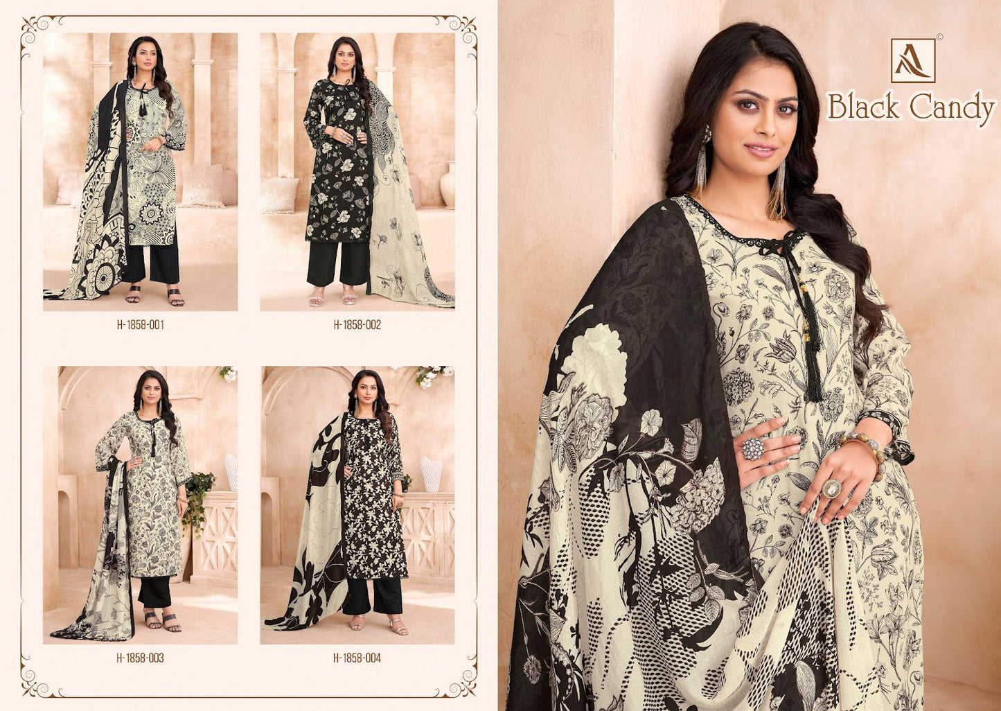 Black Candy Alok Viscose Maslin Pant Style Suits Manufacturer India