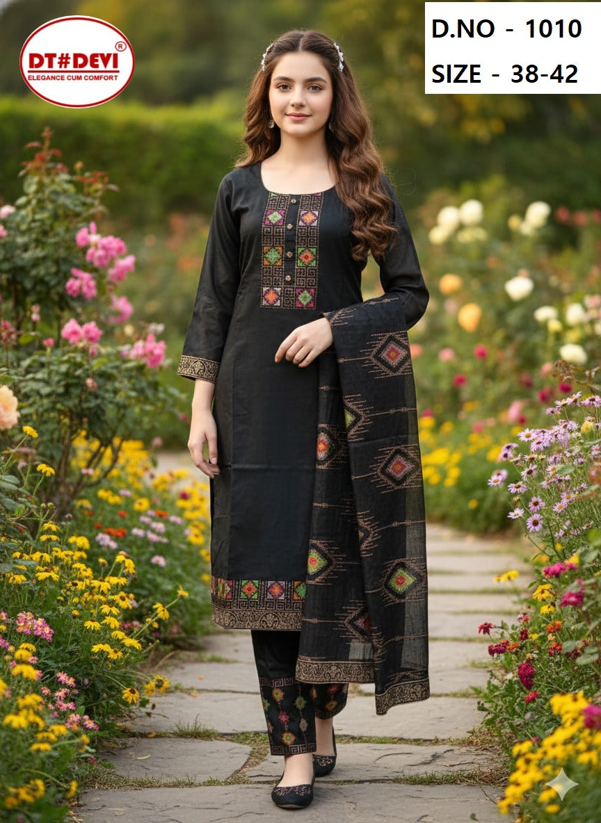 Black Diamond Dn 1010 Dt Devi Silk Girls Readymade Pant Suits Supplier India