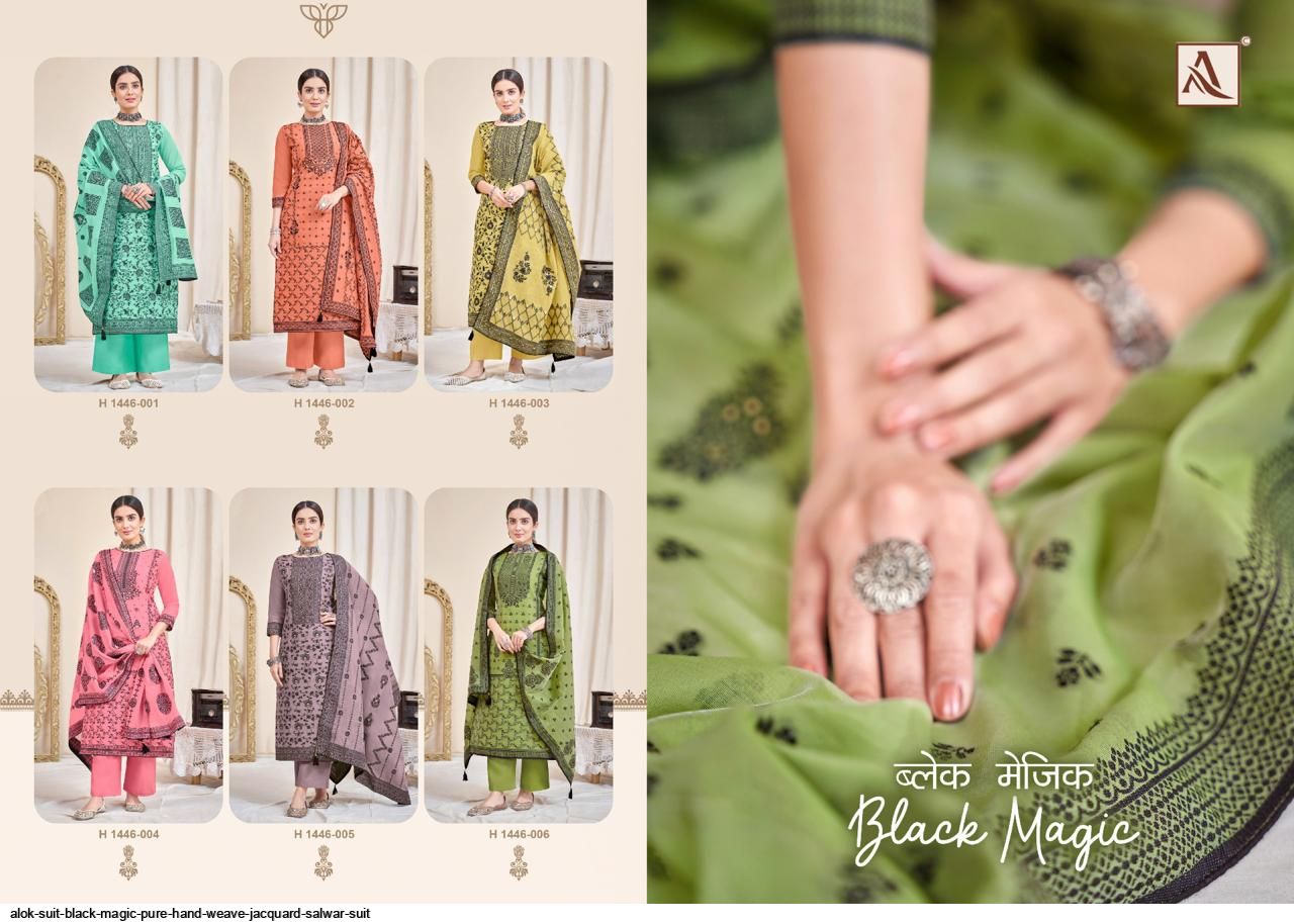 Black Magic Alok Jacquard Pant Style Suits