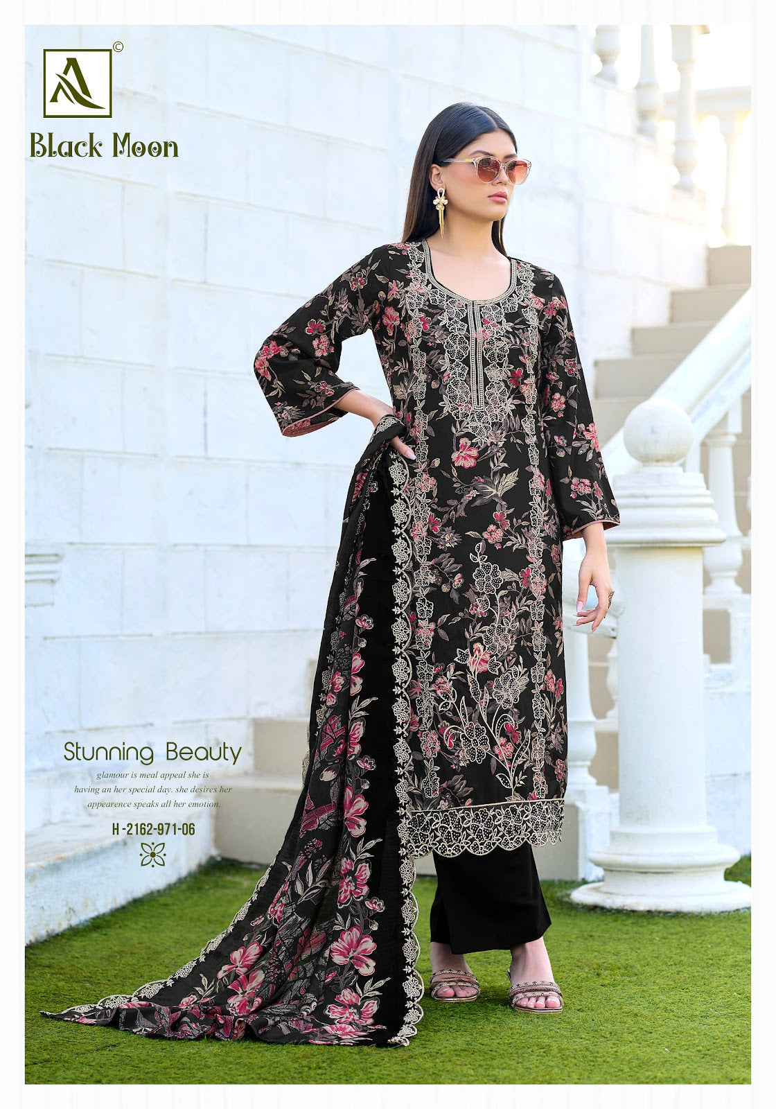 Black Moon Alok Pure Viscose Karachi Salwar Suits Supplier
