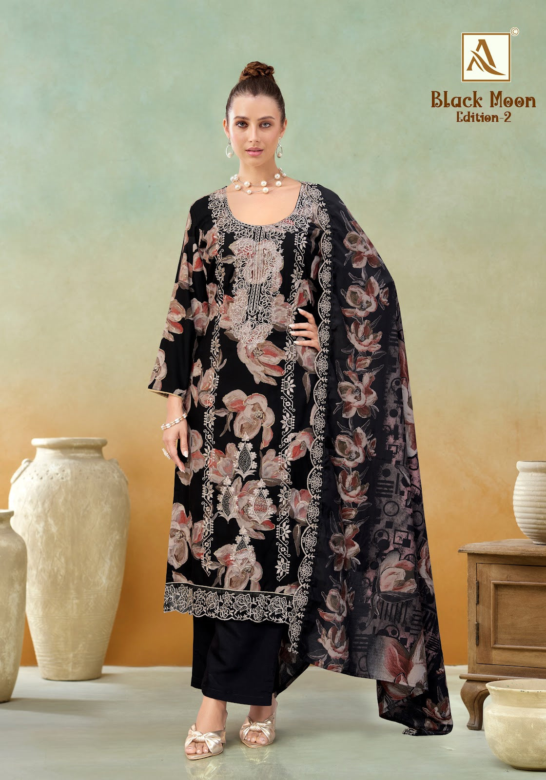 Black Moon Edition 2 Alok Viscose Reyon Karachi Salwar Suits Manufacturer India
