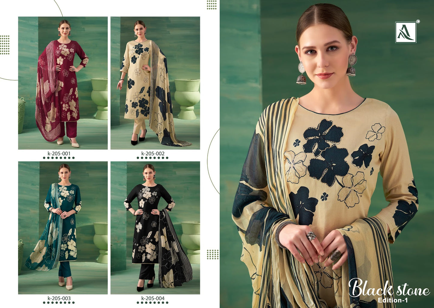 Black Stone Edition 1 Alok Zam Karachi Salwar Suits Wholesale Rate