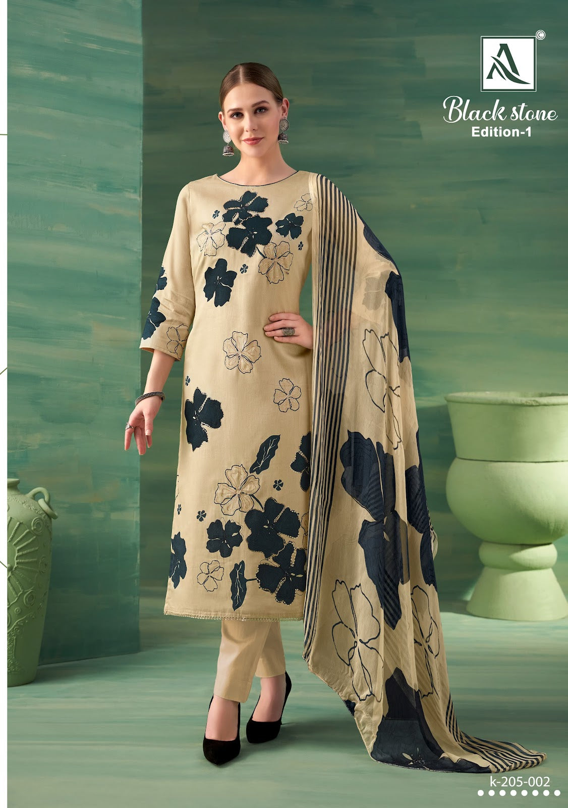 Black Stone Edition 1 Alok Zam Karachi Salwar Suits Wholesale Rate