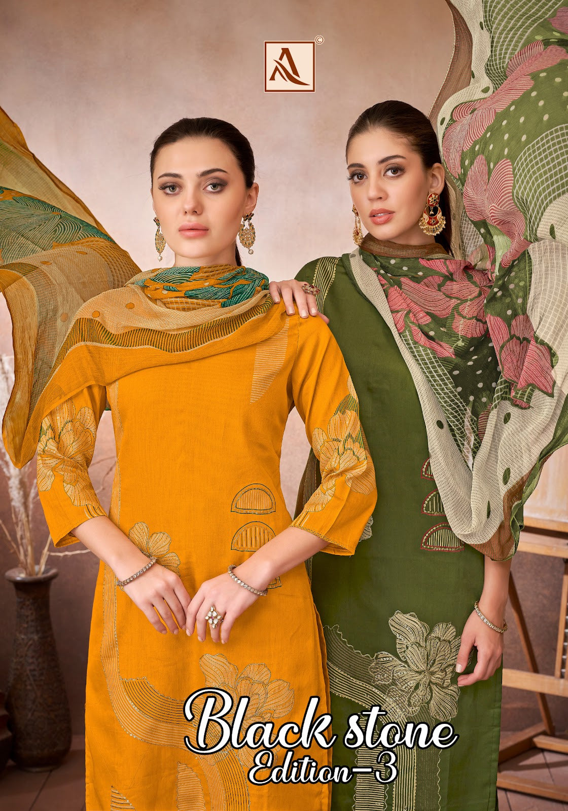 Black Stone Edition 3 Alok Zam Karachi Salwar Suits Wholesale Price