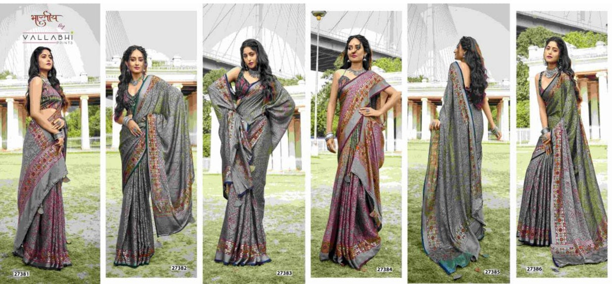 Blessings Vol 5 Vallabhi Prints Brasso Sarees Wholesaler Gujarat