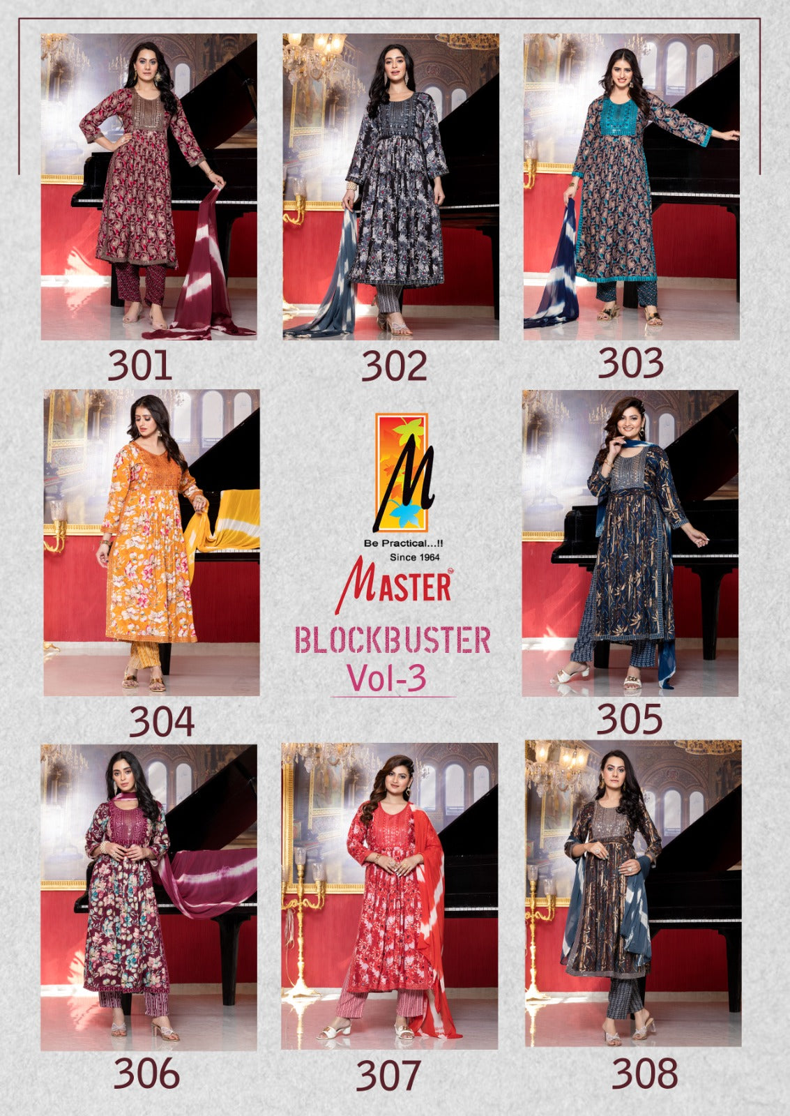 Blockbuster Vol 3 Master Rayon Readymade Pant Style Suits Supplier Gujarat