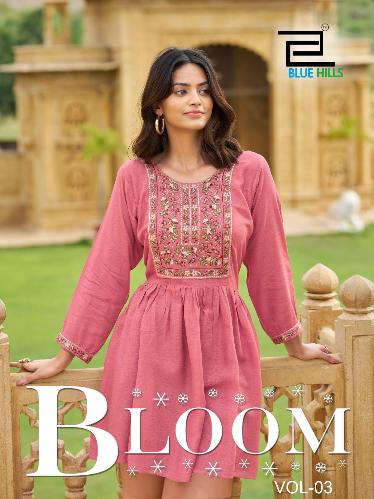 Bloom Vol 3 Blue Hills Rayon Designer Long Top Supplier India