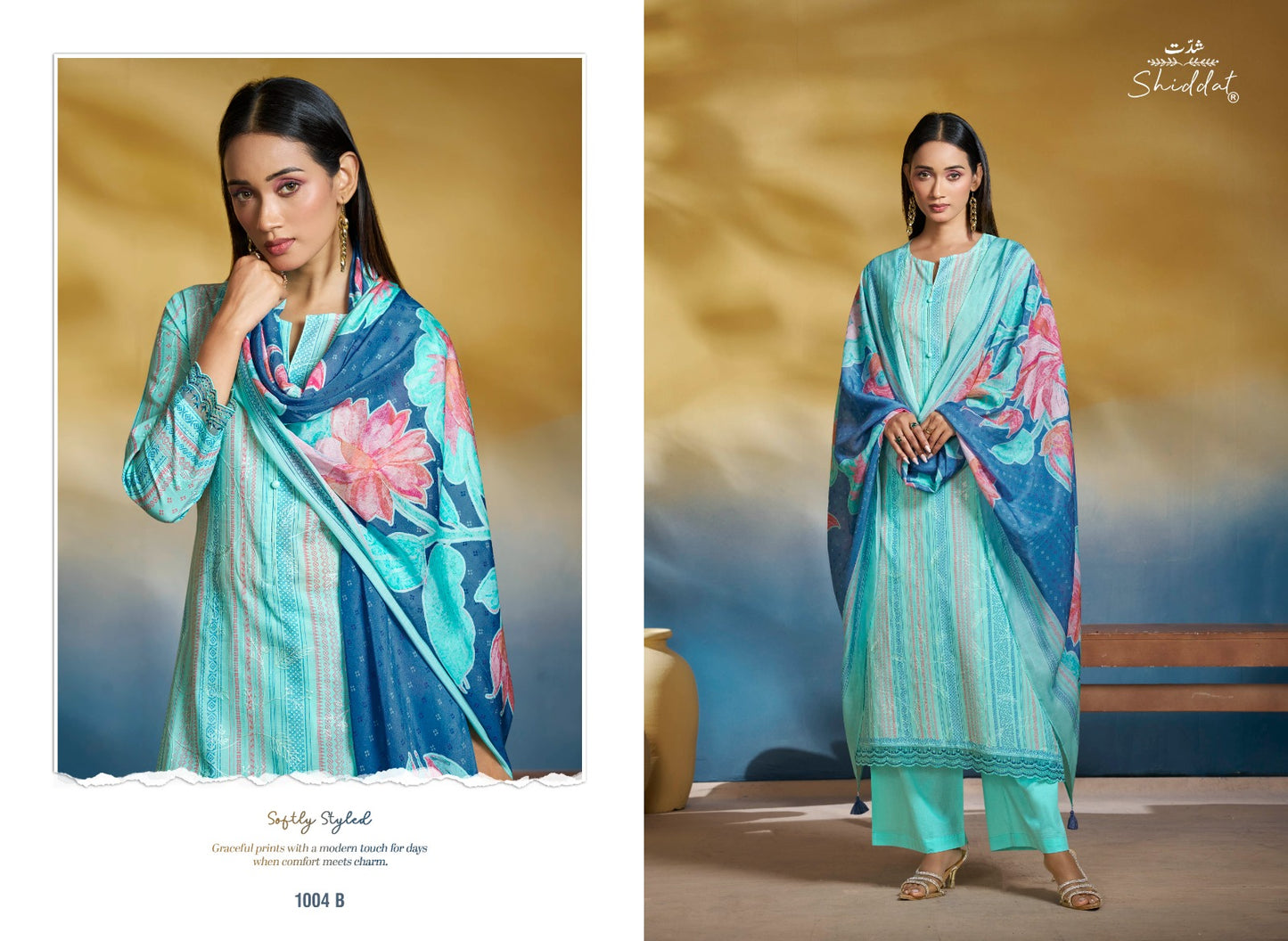 Blooming 1004 Shiddat Cambric Pant Style Suits Wholesaler