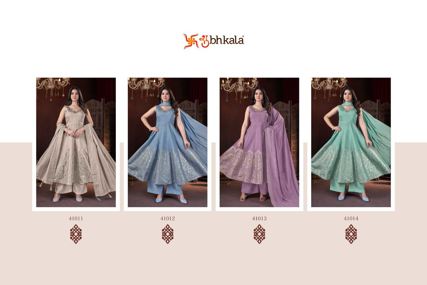 Blooming Ethnic Shubhkala Roman Silk Readymade Suits Supplier Gujarat