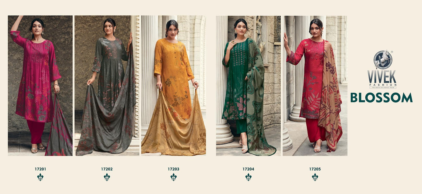 Blossom Vivek Muslin Pant Style Suits Wholesaler India