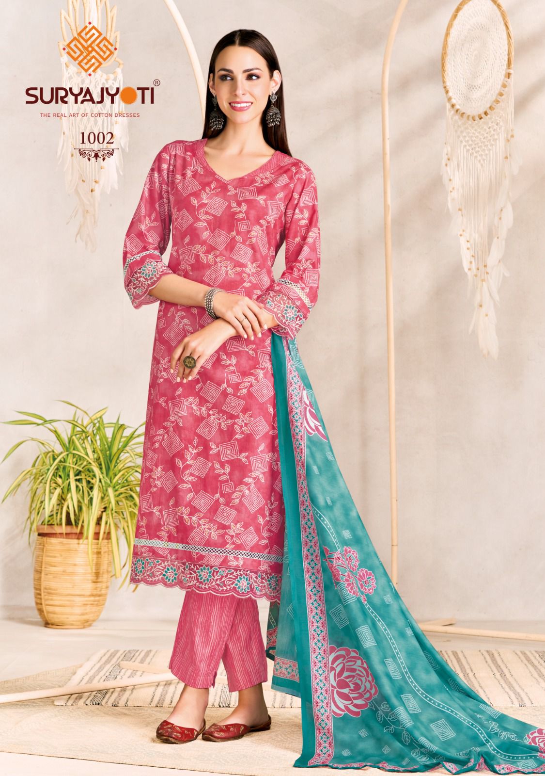 Blossom Vol 1 Suryajyoti Khadi Readymade Pant Style Suits Supplier Gujarat