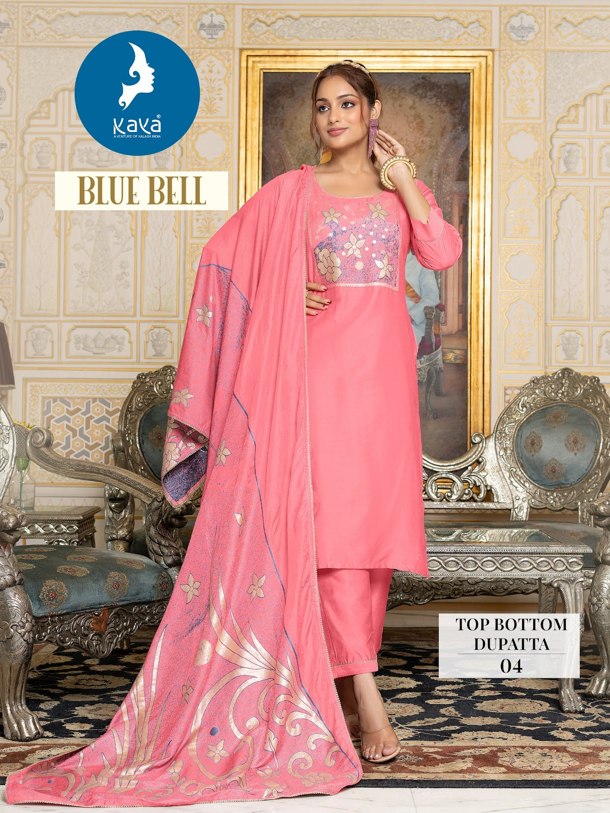 Blue Bell Kaya Jacquard Chanderi Readymade Pant Style Suits Exporter India