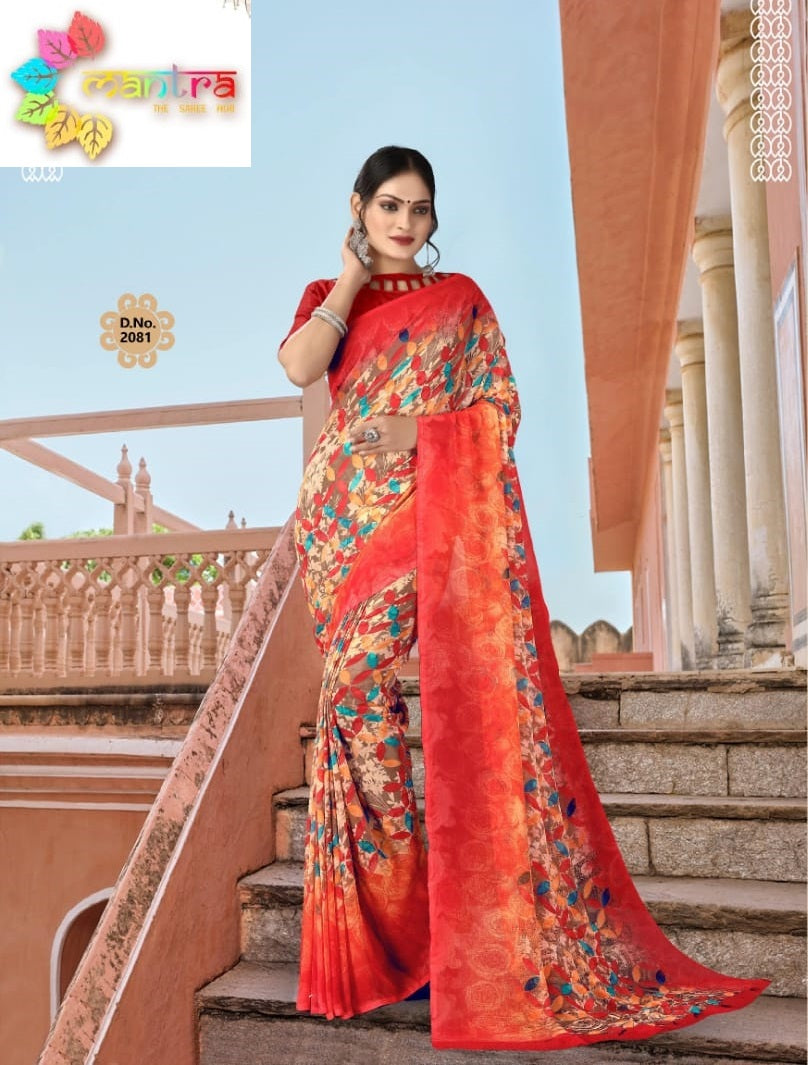 Blue Lady Mantra Weightless Sarees Wholesaler Ahmedabad
