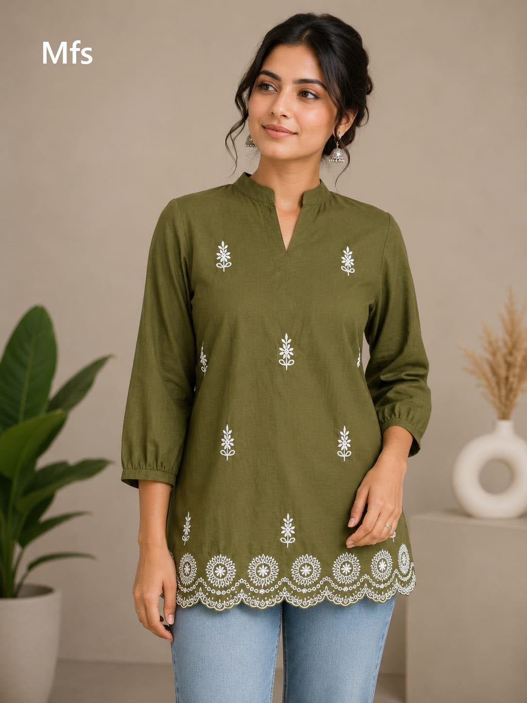 Border Print 0709 Mfs Cotton Short Kurtis Manufacturer India