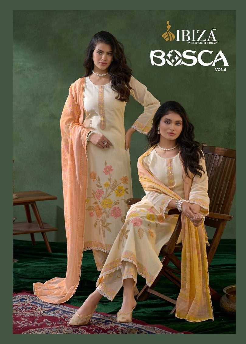 Bosco Vol 6 Ibiza Pure Lawn Pant Style Suits Wholesaler India