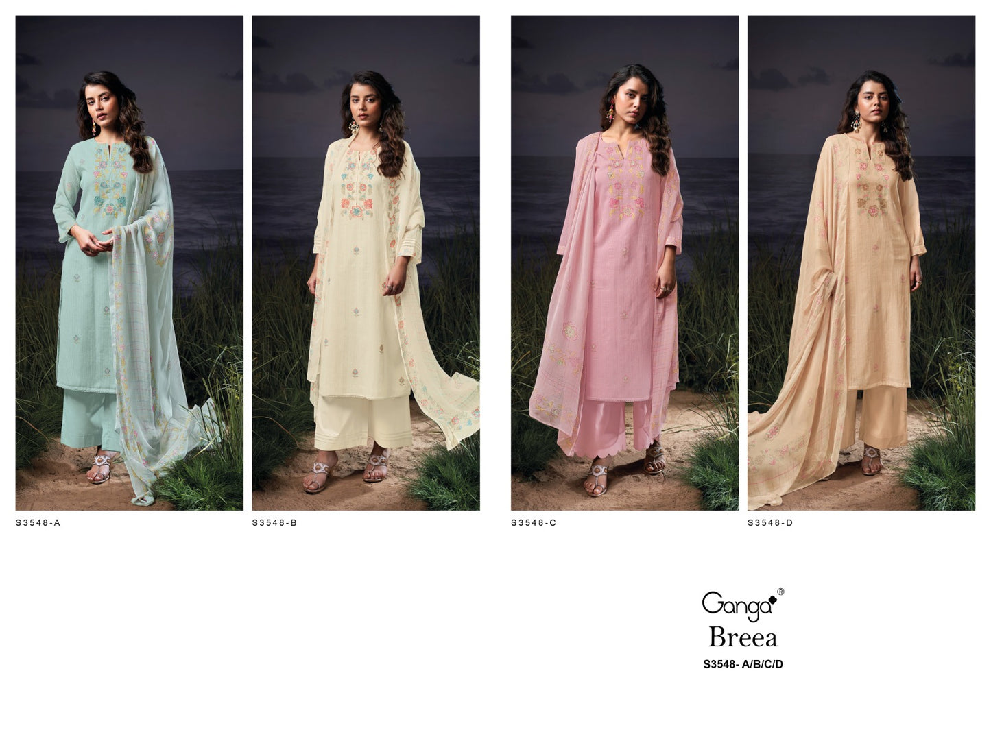 Breea 3548 Ganga Plazzo Style Suits Wholesale Rate