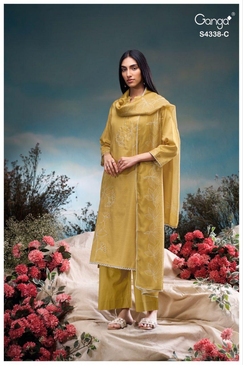 Bresiya 4338 Ganga Cotton Satin Salwar Suits Wholesale Price