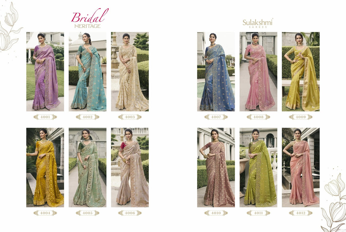 Bridal Heritage Sulakshmi Prints Tissue Silk Sarees Wholesaler