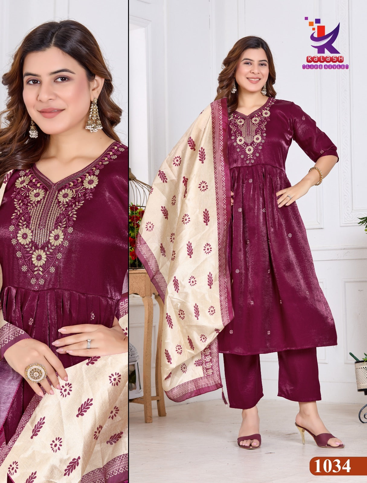 Bright Look 2 Mlm Kalash Lifestyle Roman Readymade Anarkali Suits Wholesaler India