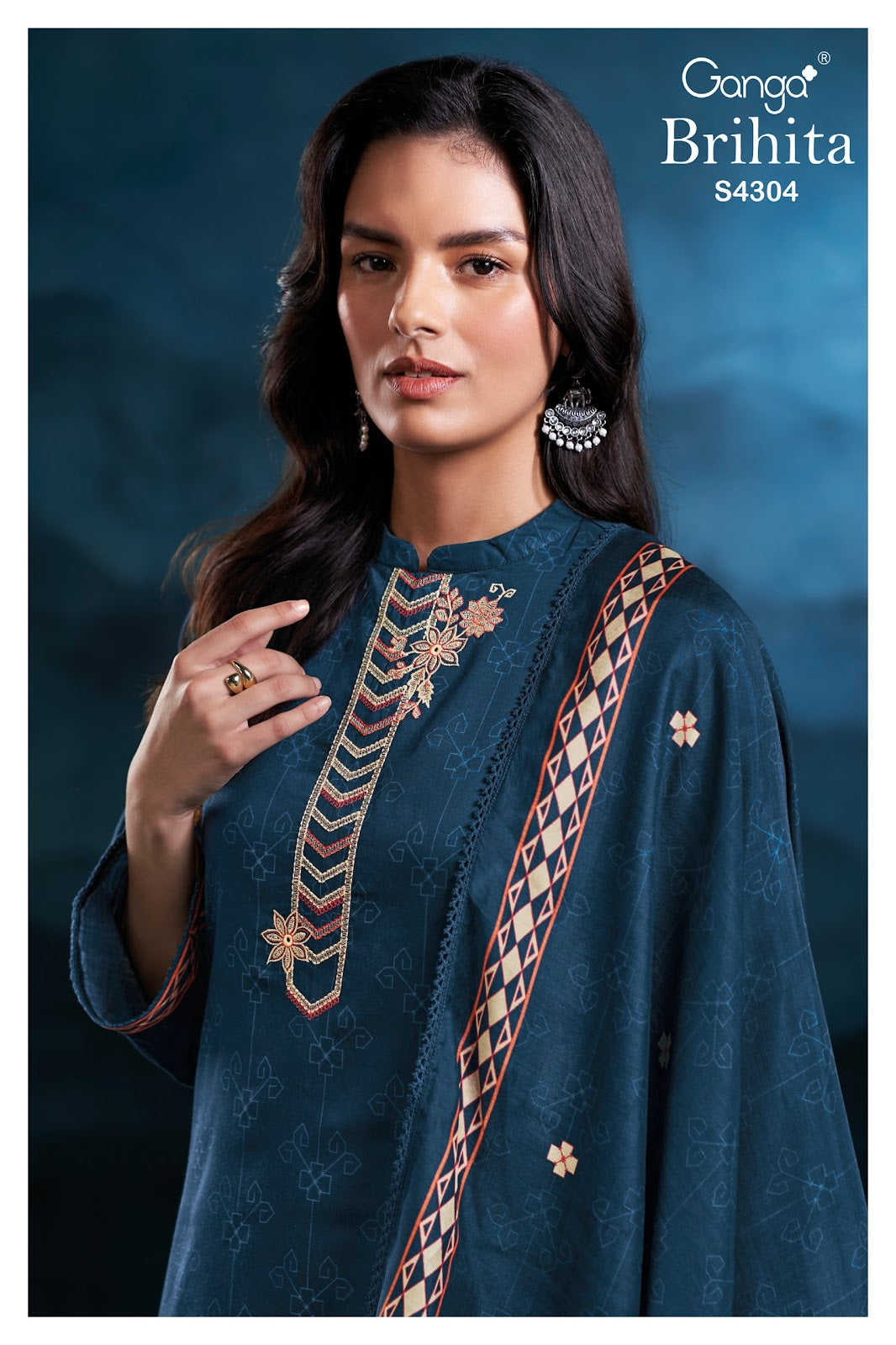 Brihita 4304 Ganga Cotton Satin Plazzo Style Suits Wholesaler