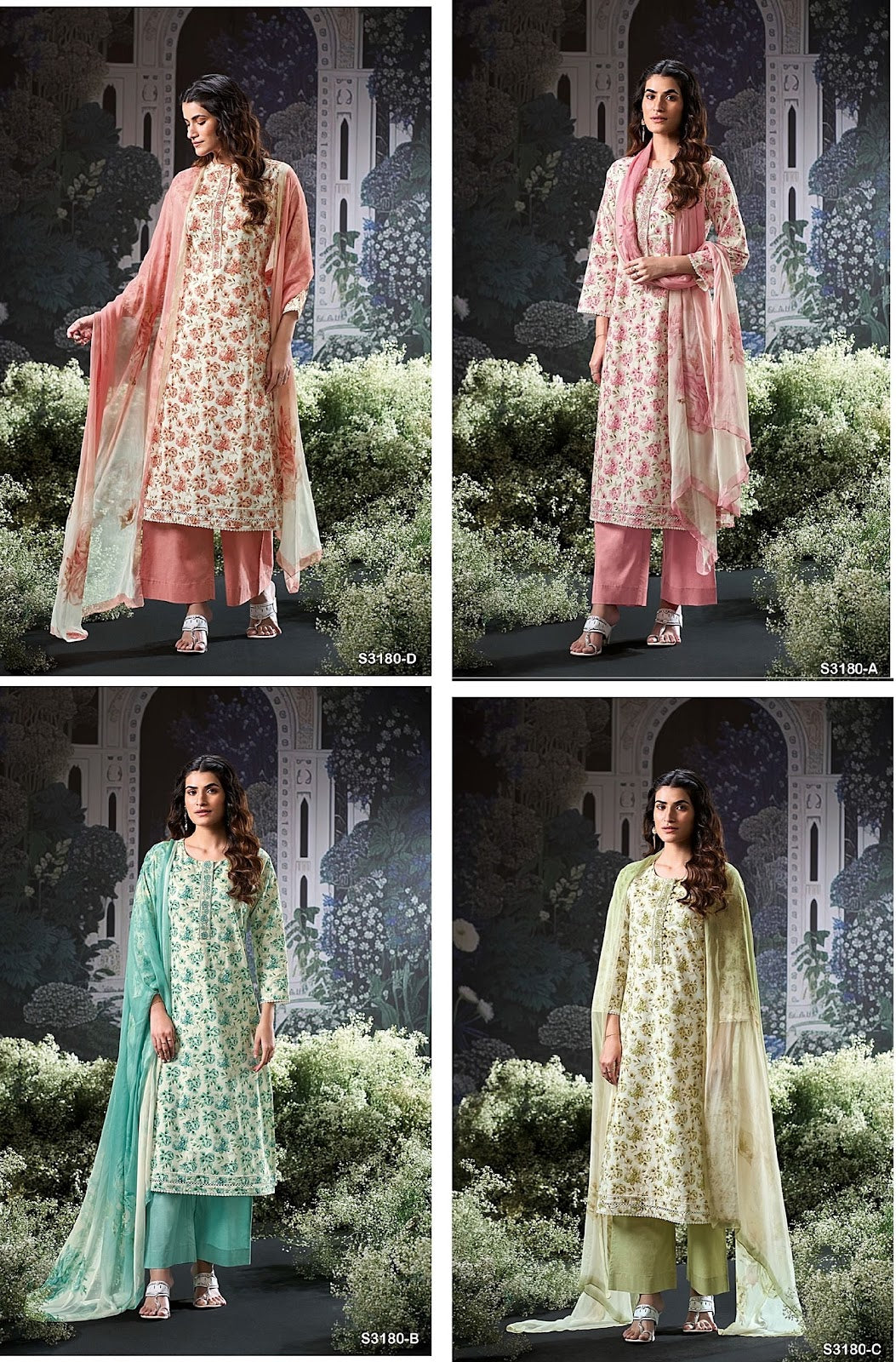 Brita S3180 Ganga Cotton Plazzo Style Suits Manufacturer