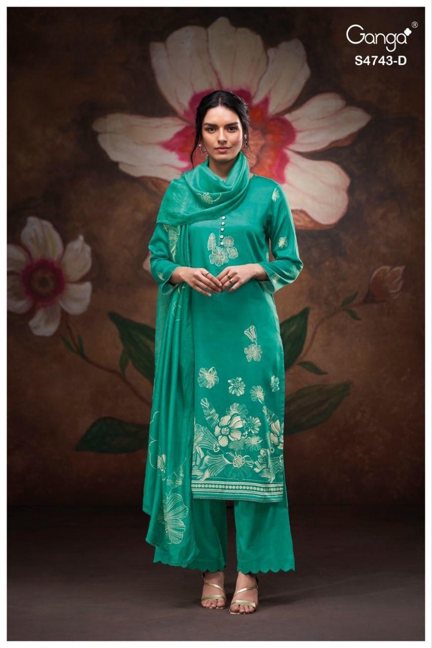 Brivi 4743 Ganga Cotton Pant Style Suits Wholesale Price