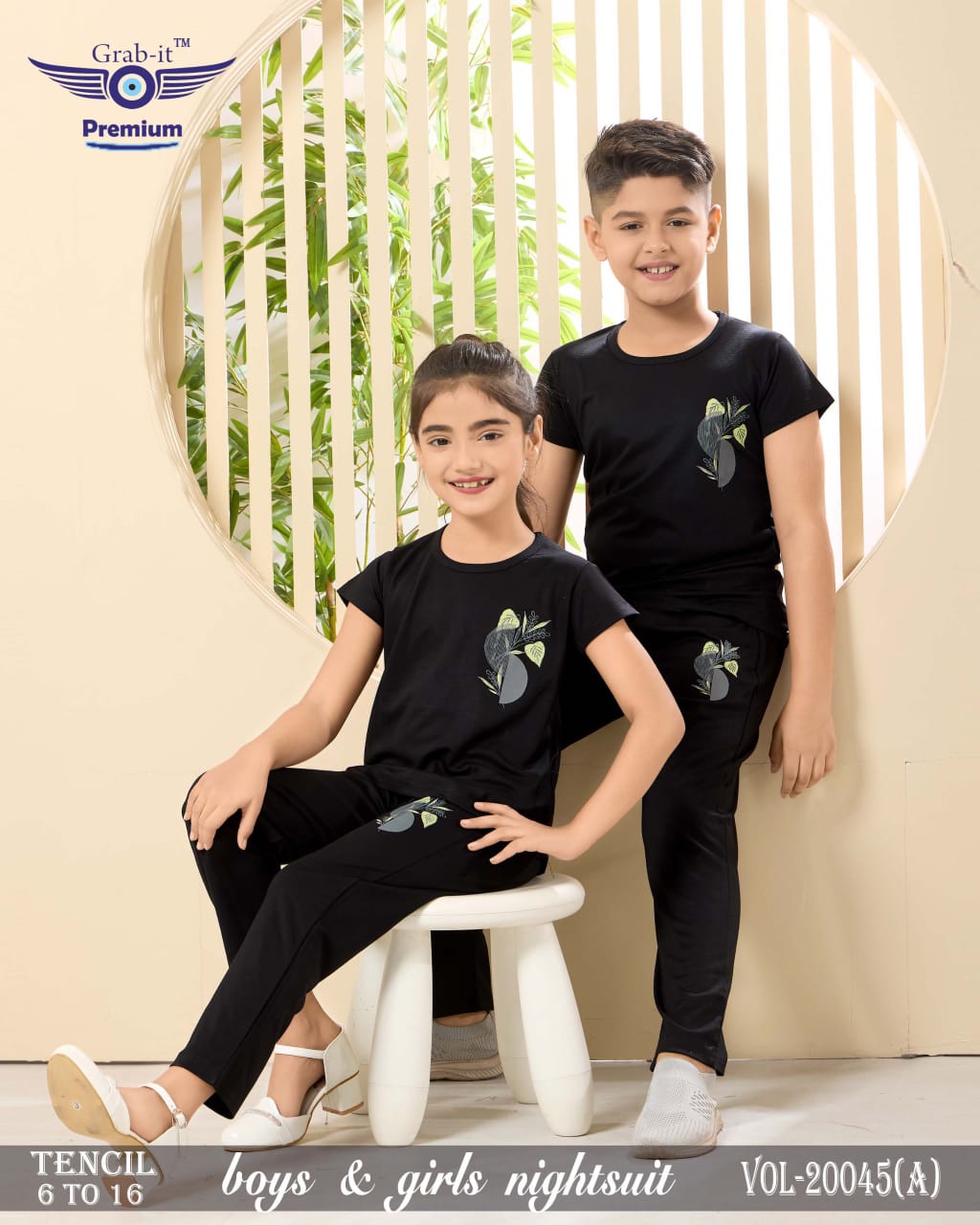 Brother Sister Matching Vol 20045 A Grab It Tencil Girls Night Suits Supplier
