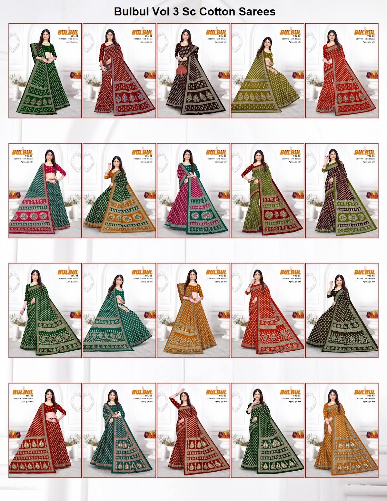 Bulbul Vol 3 Sc Cotton Sarees Wholesaler India