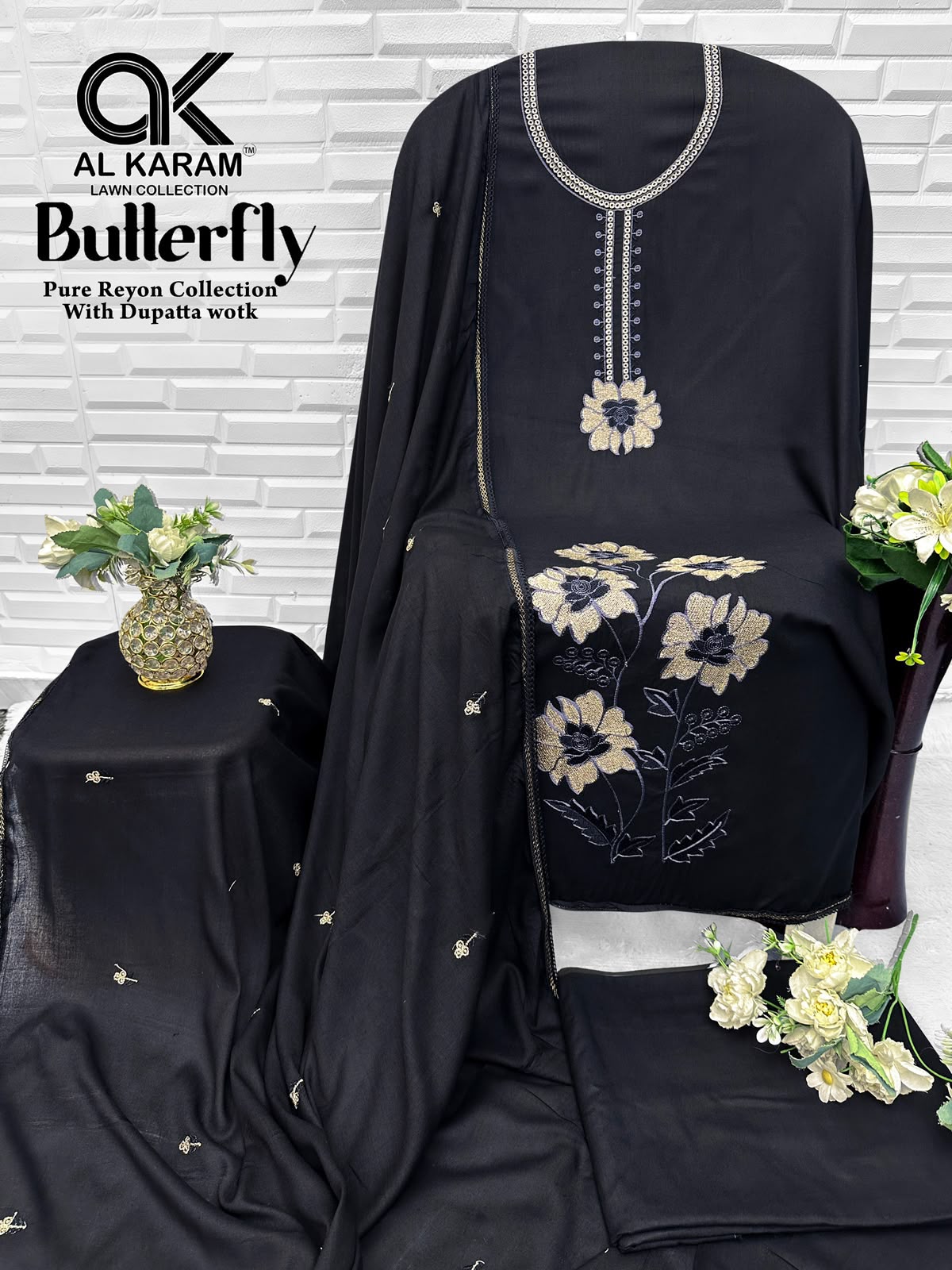 Butterfly Al Karam Rayon Karachi Salwar Suits Exporter India