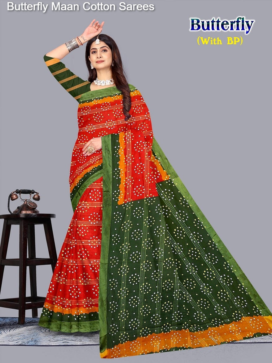 Butterfly Maan Cotton Sarees Wholesaler Gujarat