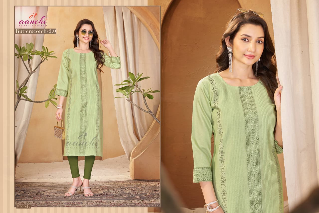 Butterscotch 2.0 Aanchi Vatican Straight Cut Kurtis Wholesale