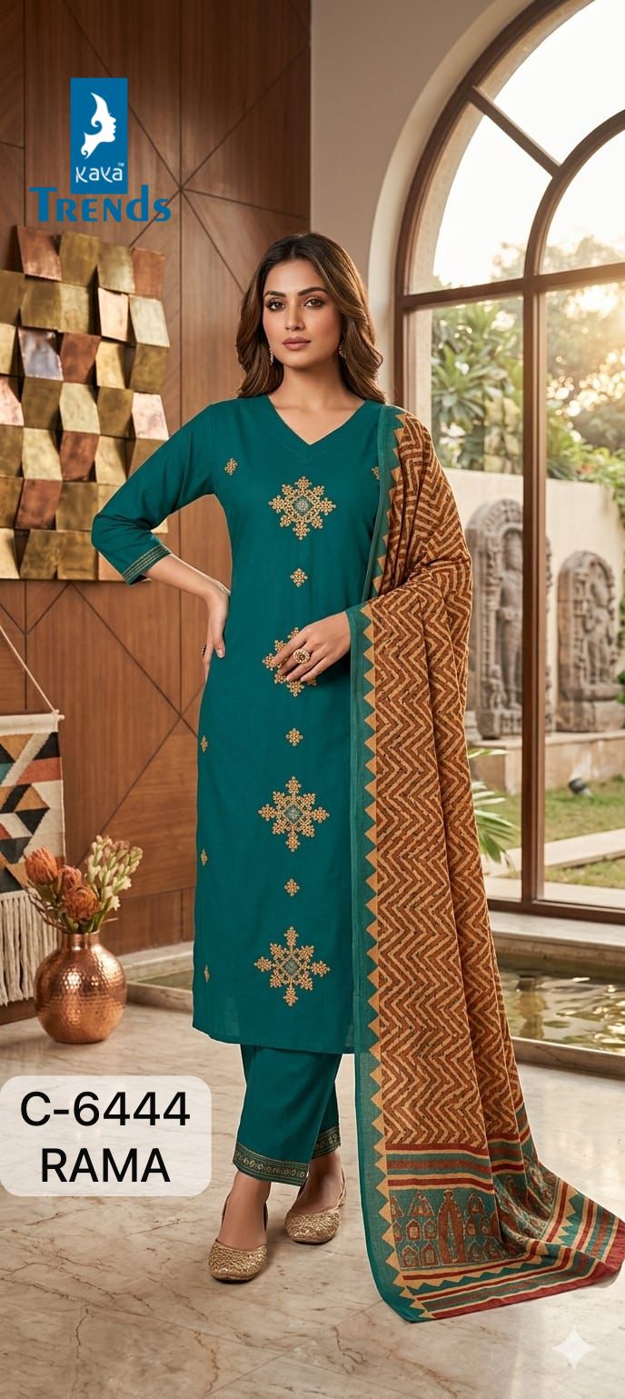 C 6444 Kaya Trends Dhabu Cotton Readymade Pant Style Suits Wholesale