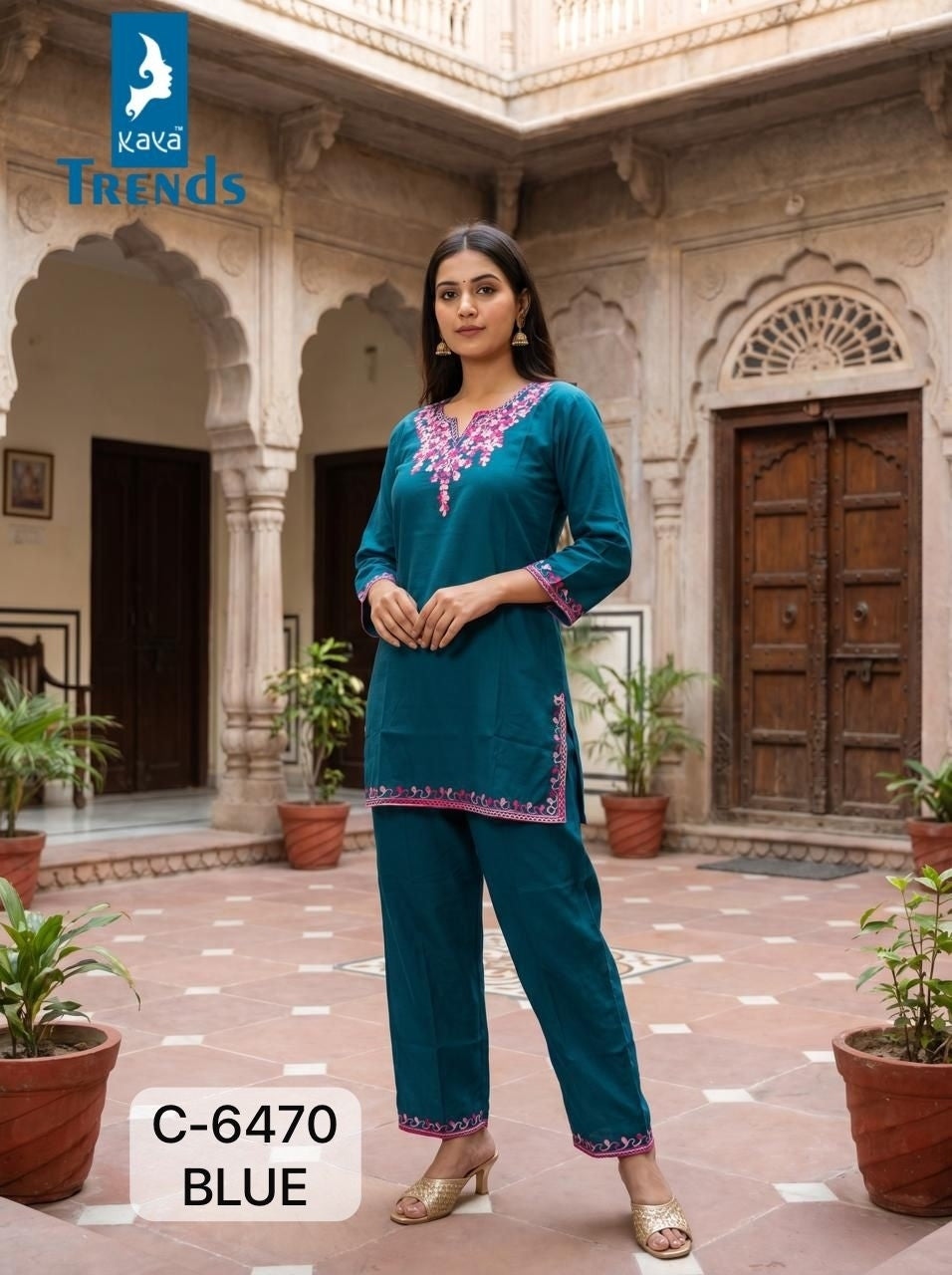C 6470 Kaya Trends Rayon Co Ord Set Manufacturer Gujarat