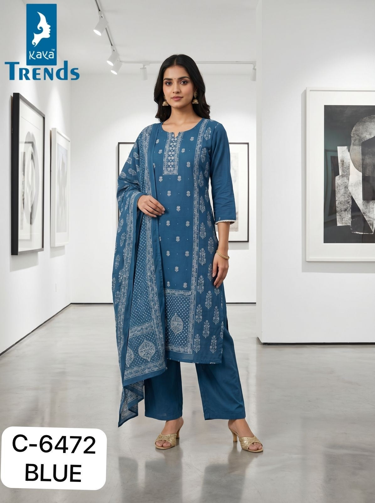 C 6472 Kaya Trends Cotton Readymade Pant Style Suits Supplier India